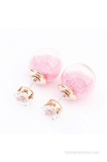 Cilver Fashion Trendy Celebrity Inspired Double Faced Alloy Stud Earring